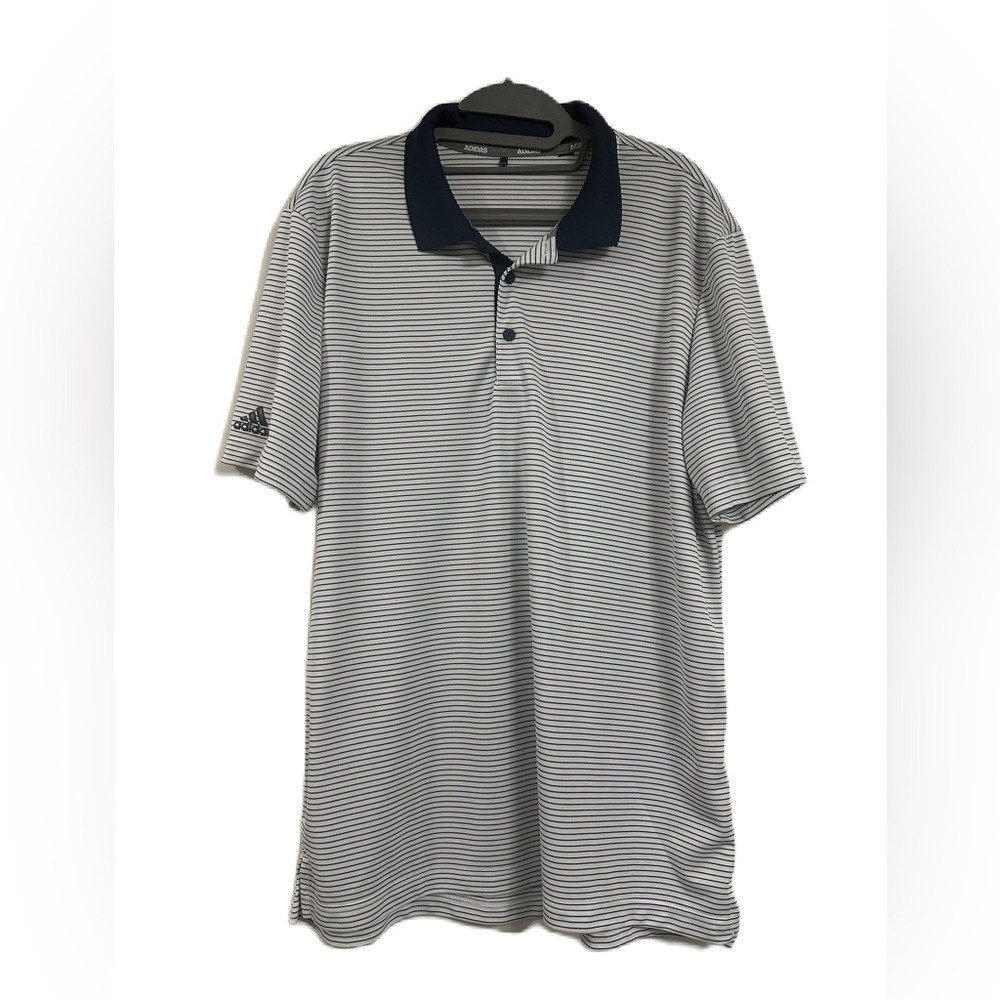 Men’s Adidas striped polo size large